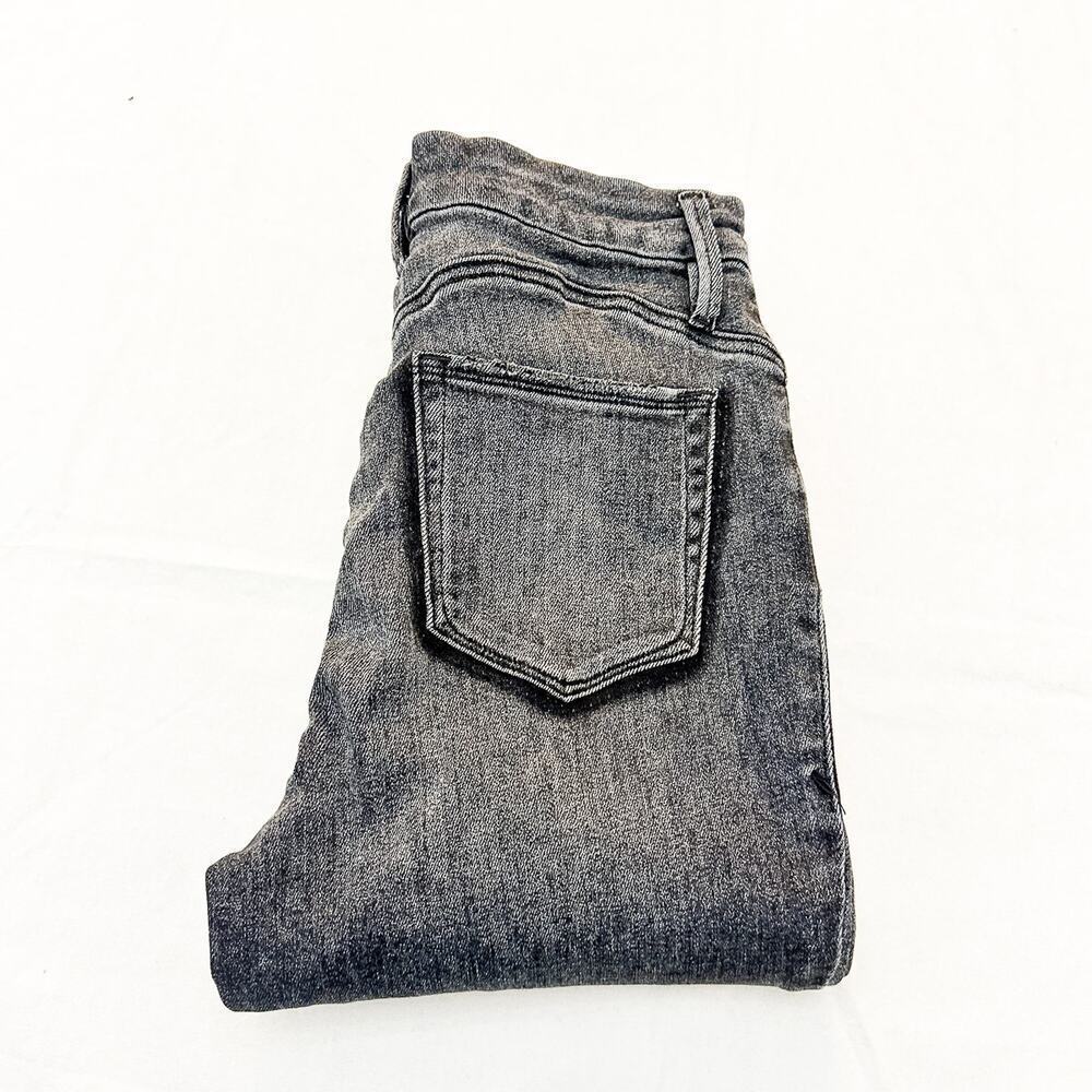 Good American Good Waist Black 170 Raw Hem Skinny Denim Jeans Size 8 / 29